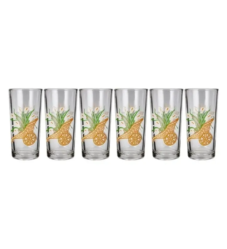 Set 6 Vasos Crisa Carreta Alcatraz – vidrio resistente y decorativo