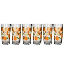 Set 6 Vasos Crisa Decoración Naranjas – vidrio resistente y elegante