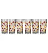 Set 6 Vasos Crisa Decoración Plátanos y Sandías – vidrio resistente