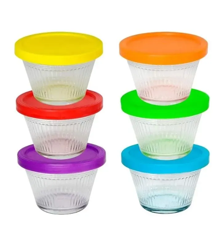 Set 6 Flaneras Libbey A439 con Tapa – vidrio resistente y práctico