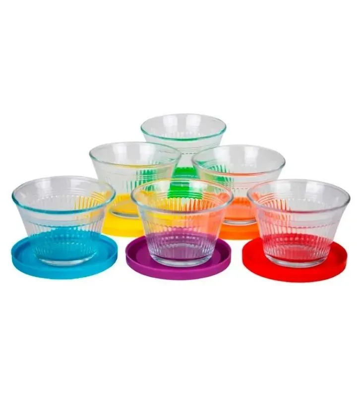 Set 6 Flaneras Libbey A439 con Tapa – vidrio resistente y práctico
