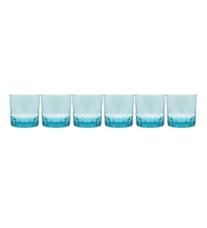 Set 6 Vasos Crisa Kristalino Azul Zafiro B091 – vidrio resistente y elegante