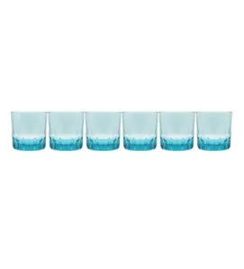 Set 6 Vasos Crisa Kristalino Azul Zafiro B091 – vidrio resistente y elegante