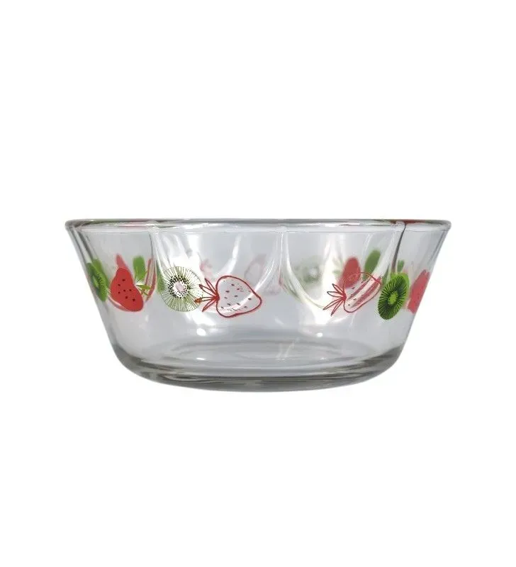 Tazón Crisa 5863 – vidrio decorado con fresas y kiwi