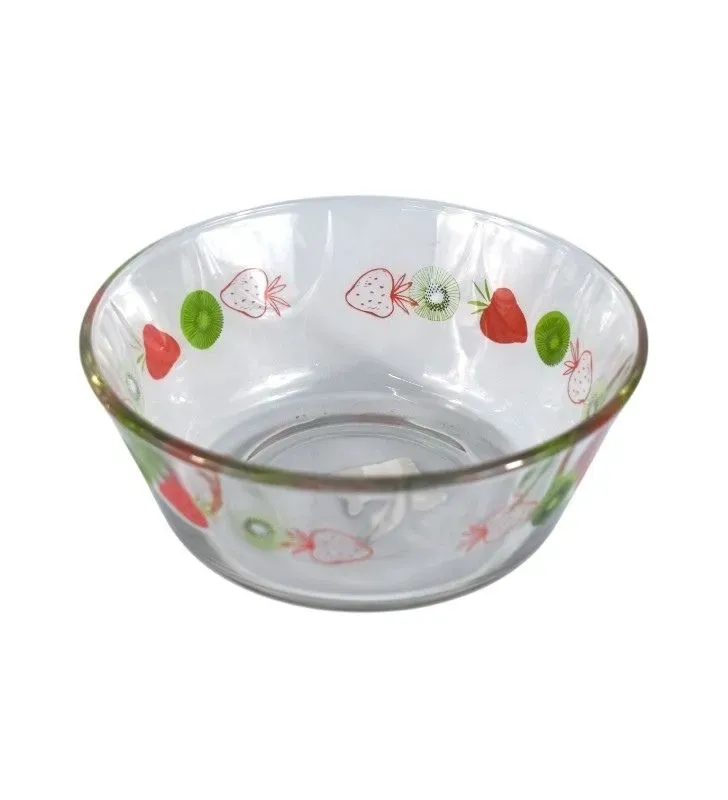 Tazón Crisa 5863 – vidrio decorado con fresas y kiwi