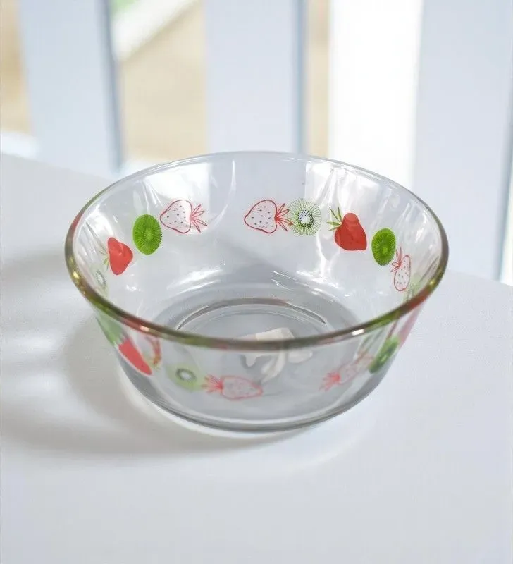 Tazón Crisa 5863 – vidrio decorado con fresas y kiwi