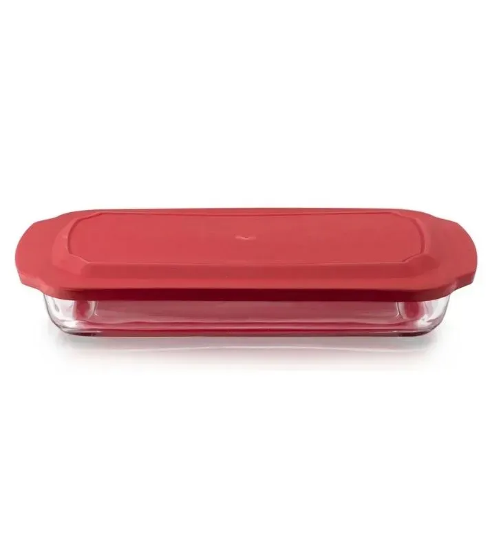 Bandeja Pyr-O-Rey B520 rectangular con tapa – vidrio resistente