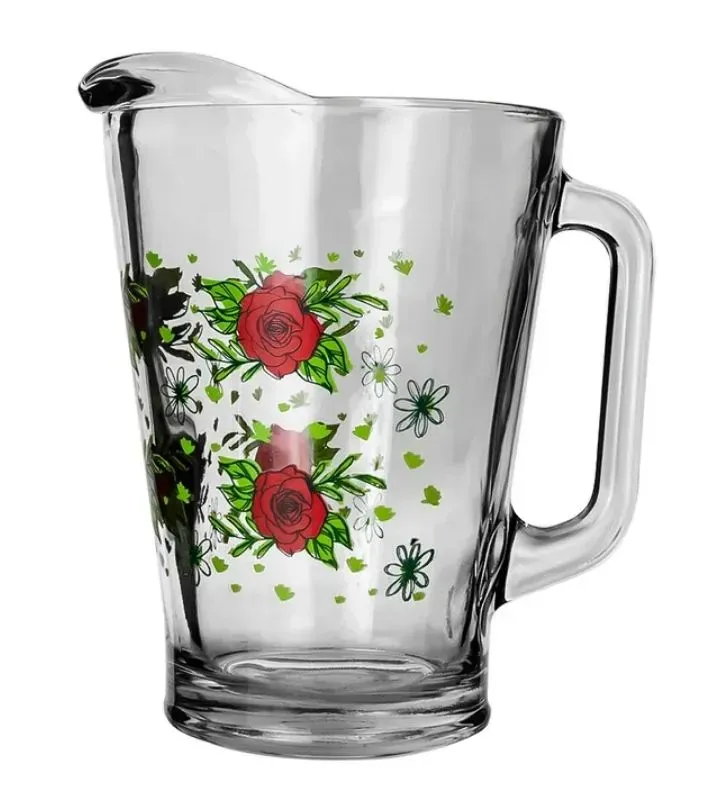 Juego de agua Crisa 5 pz Rosa Rojas – vidrio decorado