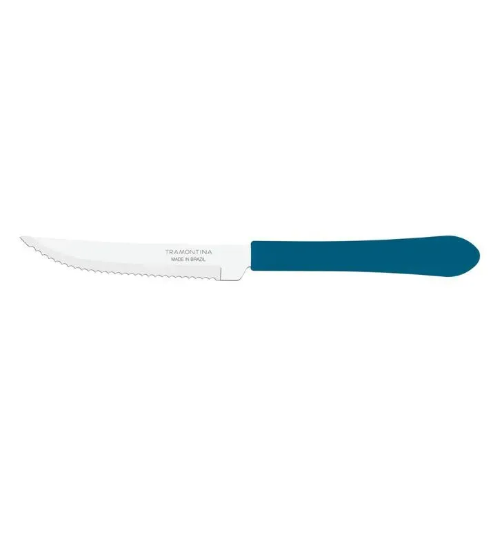 Cuchillo de asado 4" Tramontina Leme azul – acero inoxidable