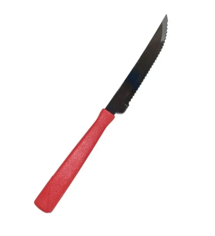Cuchillo de asado 4" Tramontina New Kolor rojo – acero inoxidable resistente