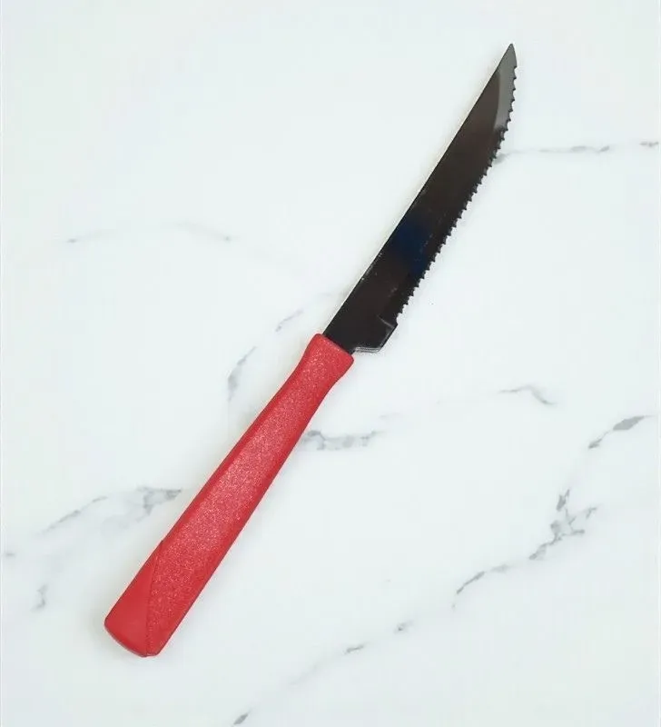 Cuchillo de asado 4" Tramontina New Kolor rojo – acero inoxidable resistente