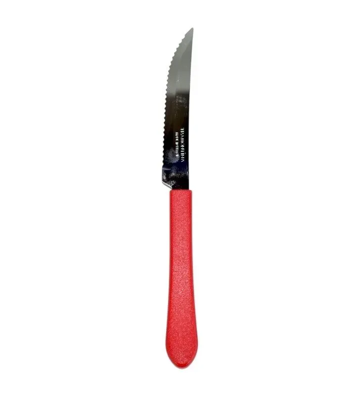 Cuchillo de asado 4" Tramontina Leme rojo – acero inoxidable