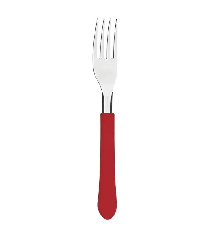 Tenedor Tramontina Leme rojo – acero inoxidable duradero