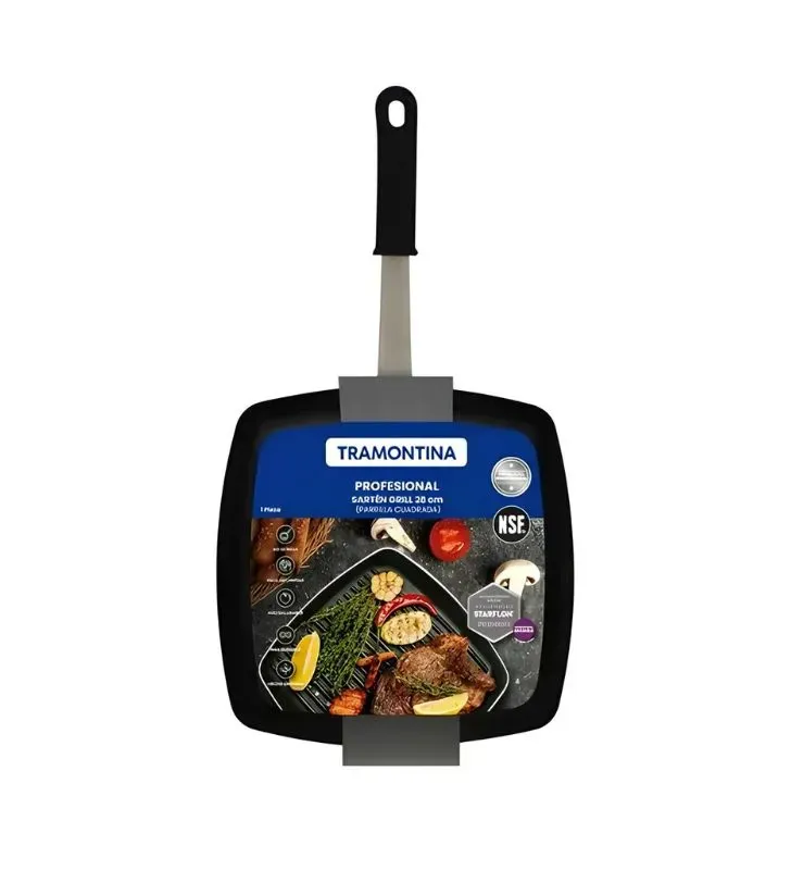 Comal cuadrado Tramontina 28×28 cm – antiadherente y resistente