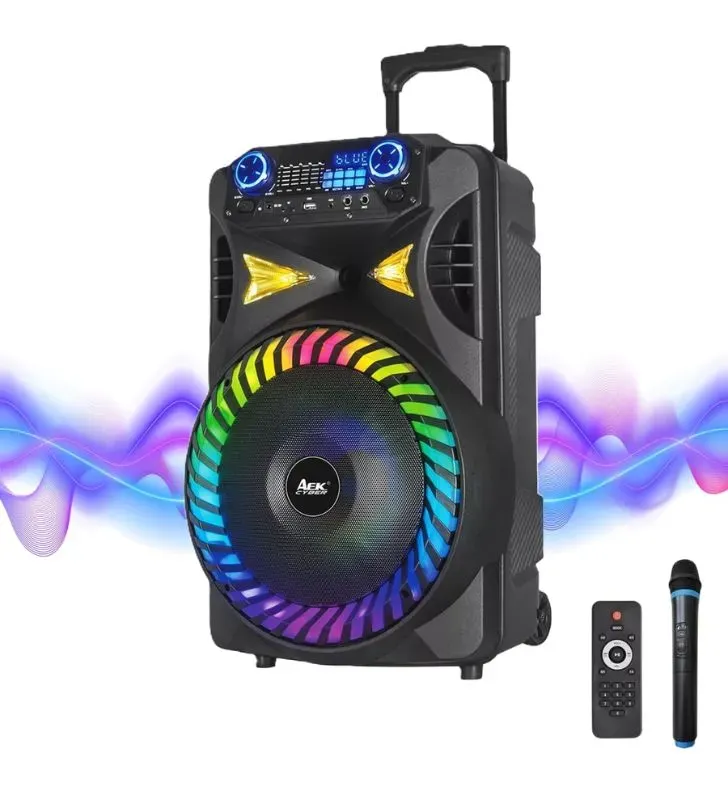 Bocina 12” S-12011 Bluetooth con Micrófono y Control Negro