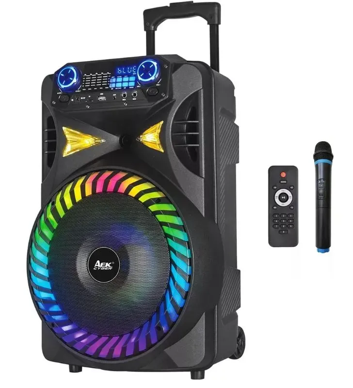 Bocina 12” S-12011 Bluetooth con Micrófono y Control Negro