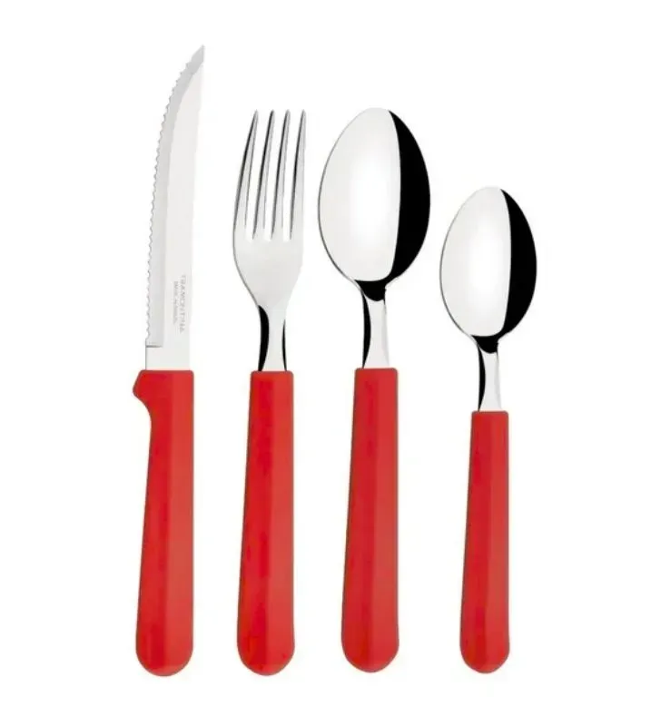 Juego de cubiertos Tramontina Tulum 16PZ – rojo elegante