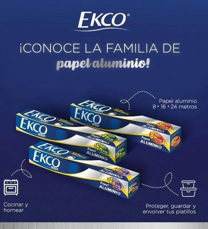 Ekco Wrap Premium 8 metros –papel aluminio