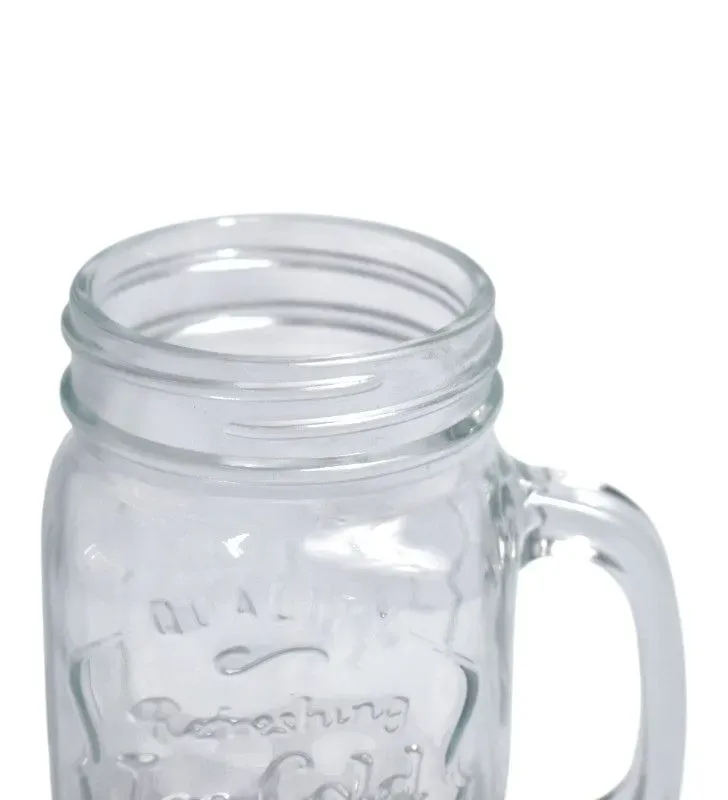 Mason Cristal 480 ml con Popote | Cuisine Spot | Colores: Amarillo, Rojo, Verde, Azul