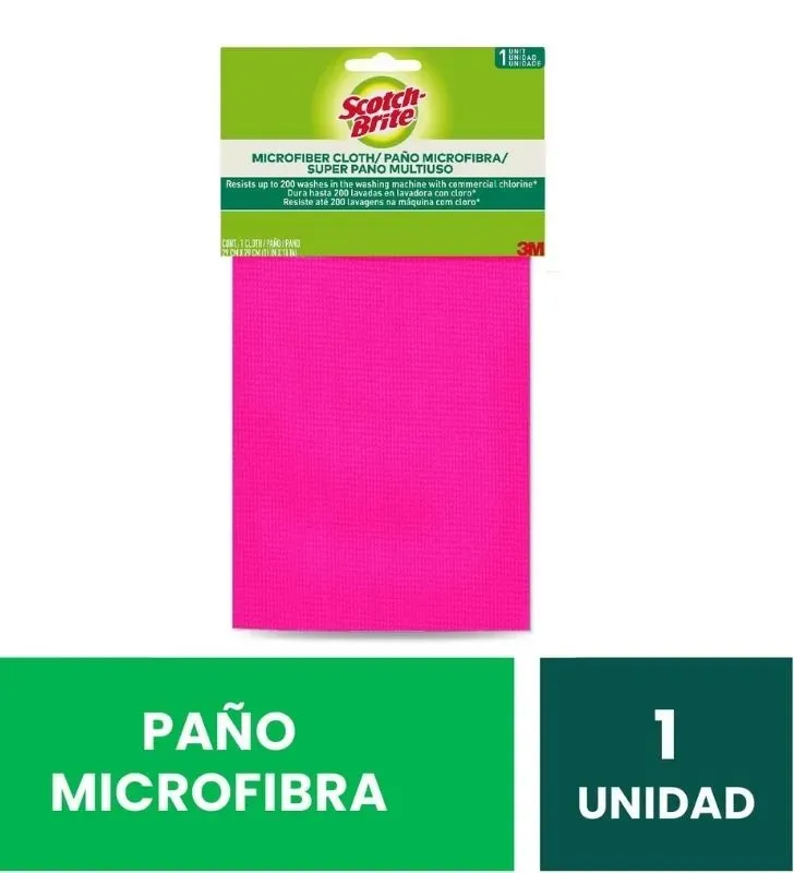 Paño Mágico Scotch-Brite 3M - 1 Unidad,  Microfibra Multiusos en 4 Colores