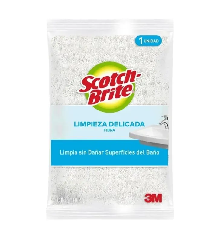 Fibra-esponja Scotch-Brite para Baños y Azulejos (Blanca) – 1 pieza