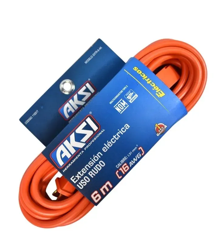 Extensión Triple Uso Rudo 6 mts Aksi – Resistente y Confiable