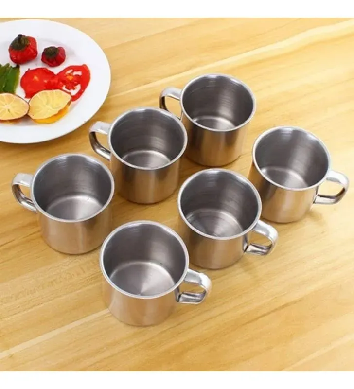 Set 6 Tazas 8 cm Acero Inoxidable Travessa – Resistentes