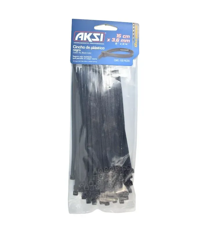 Cincho de Plástico 150x3.6 mm Aksi 103011 – Resistente y Versátil