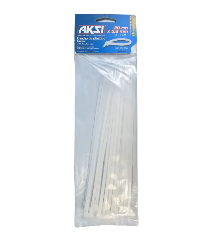 Cincho de Plástico 200x3.6 mm Aksi 103005 – Resistente y Seguro