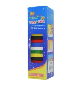 Jenga Madera de Colores 48 Piezas Wiss Toy – Juego de Mesa