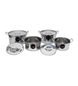 Juego Ollas 8 Piezas Acero Inoxidable Hot Spot Z309 – Gris 24-30 cm