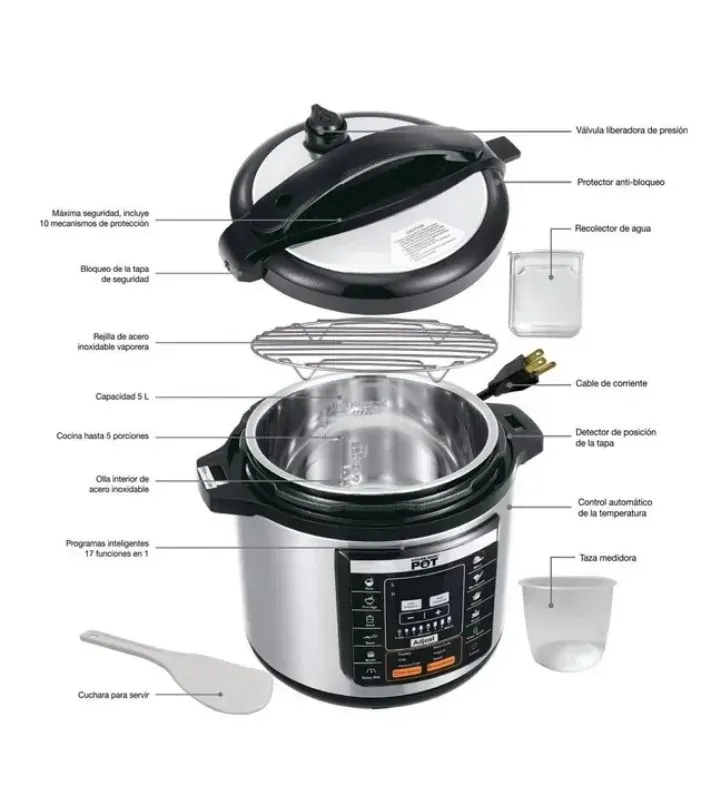 Olla de Presión Eléctrica Koblenz Kitchen Magic Pot – 6L, 17 Funciones