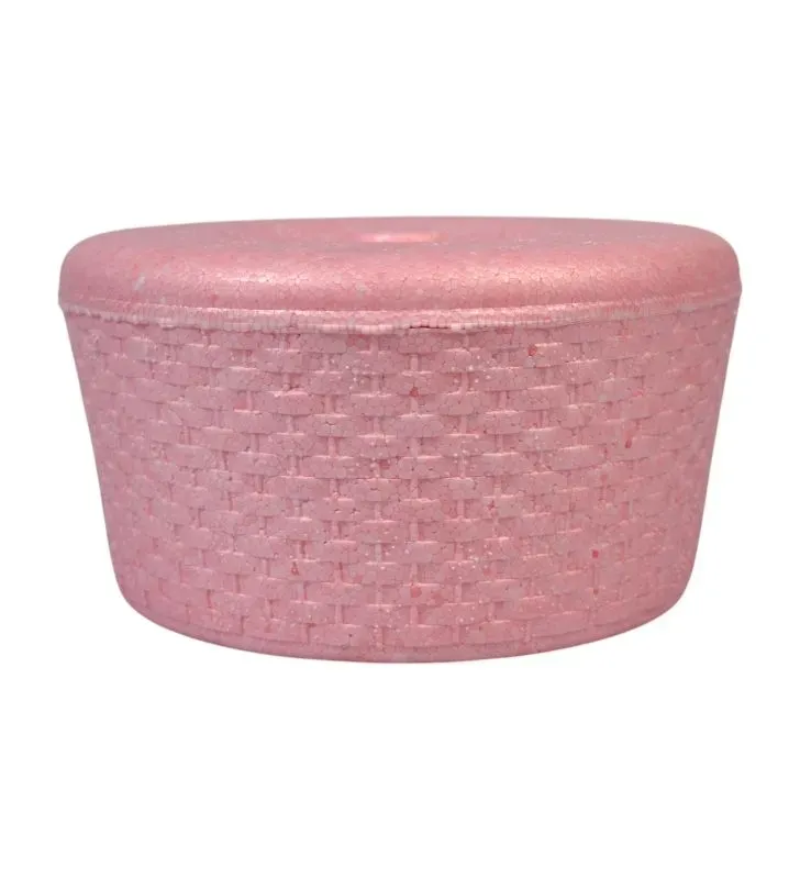 Tortillero Unicel Grabado Tipo Mimbre Rosa Naviempaques