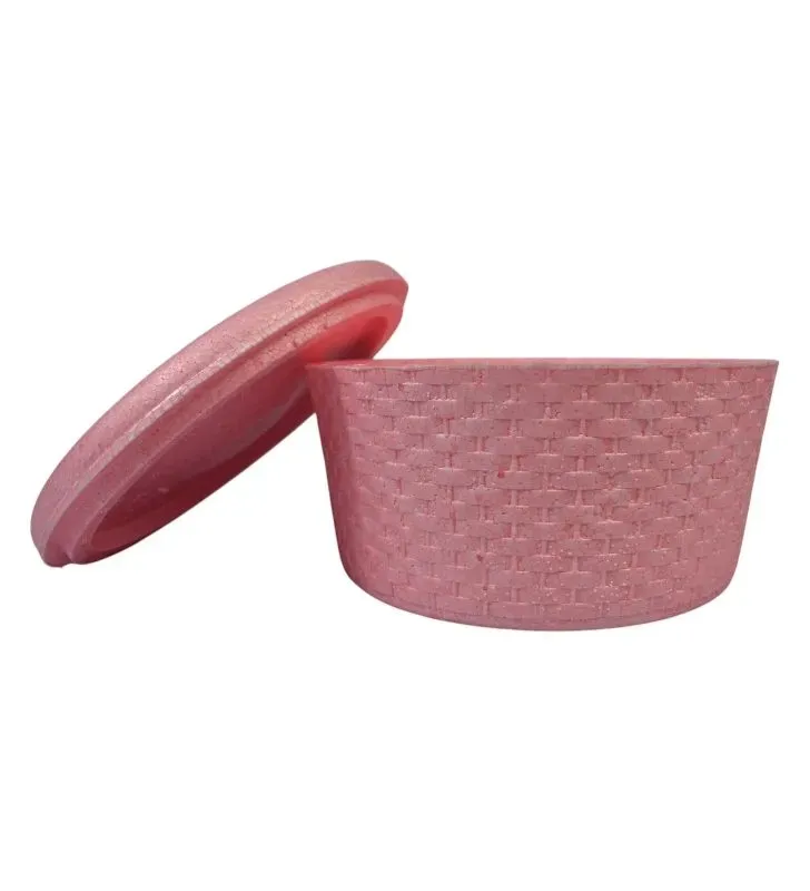 Tortillero Unicel Grabado Tipo Mimbre Rosa Naviempaques