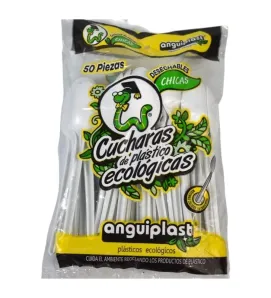 Cucharas chicas Anguiplast PT024001 – Paquete 50 piezas blancas
