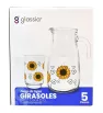 Juego de Vasos y Jarra Glassia 5 Piezas – Girásoles May – V505090