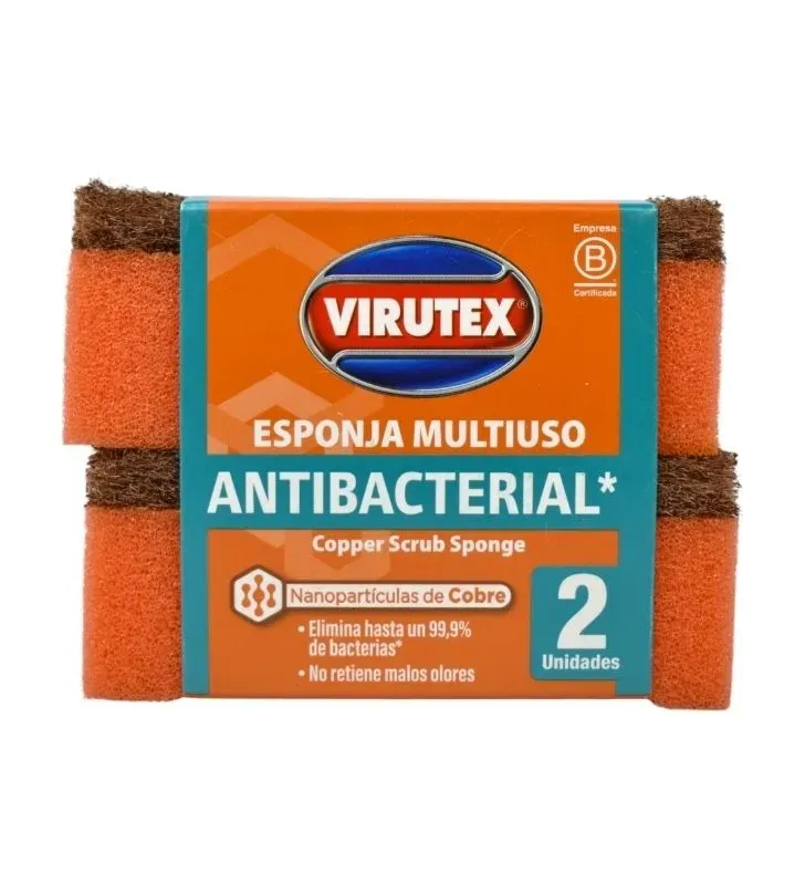 Esponja Lisa Cobre x2 Virutex – Limpieza Eficiente