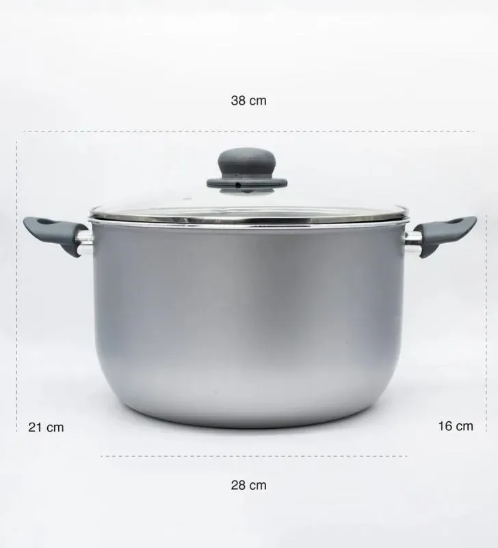 Cacerola 24 cm Silver Indus Ilko – Con Tapa