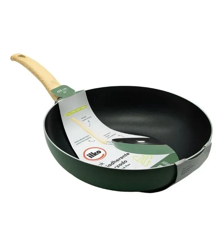 Wok Ilko 28 cm Playful Sage – Antiadherente y Duradero