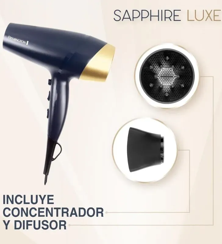 Secadora Remington Sapphire Luxe D5805-110F – Profesional y Elegante