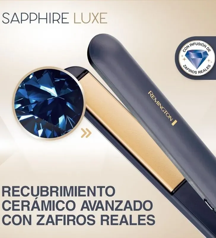 Plancha Remington Sapphire Luxe S5805-110F – Placas con Zafiro, Hasta 230 °C