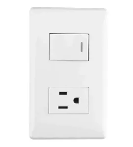 Placa Italia Sanelec 4449 – Apagador y Contacto Aterrizado