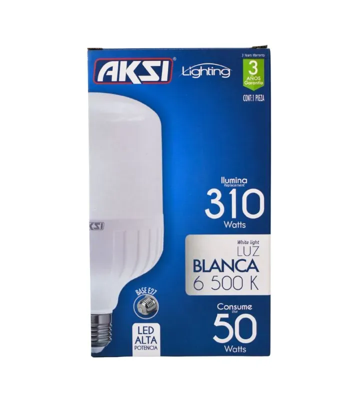 Foco LED Aksi 116424 – 50W Tipo T Luz Blanca E27