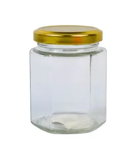 Frasco Hexagonal BH 180 ml – Tapa Dorada