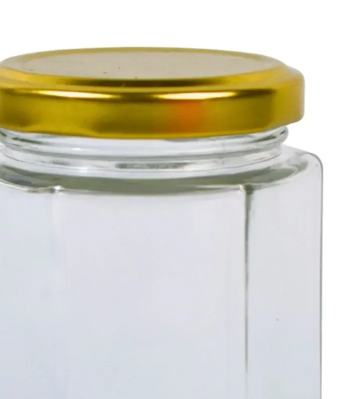 Frasco Hexagonal BH 180 ml – Tapa Dorada