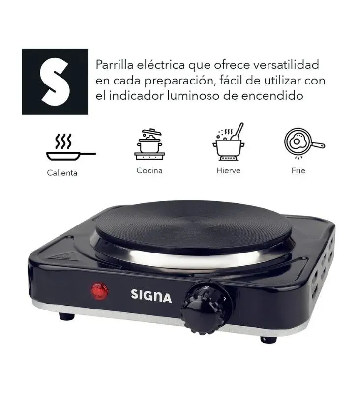 Parrilla eléctrica Signa EL44C1 – 1 hornilla, 1000 W