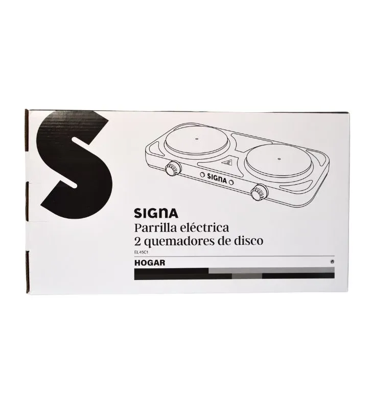 Parrilla eléctrica Signa EL45C1 – 2 hornillas, discos de hierro