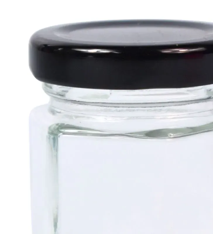 Frasco BH CR1C1 45 ml – Vidrio Hexagonal con Tapa Negra