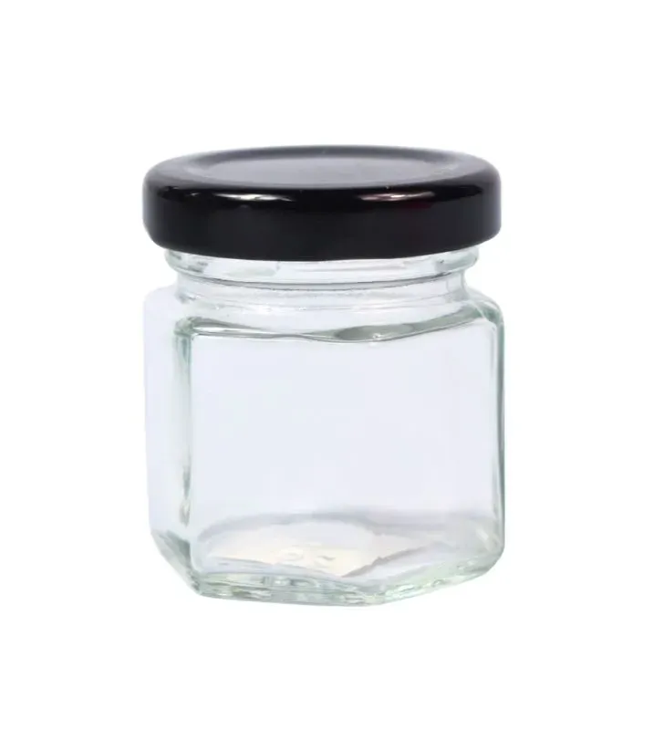 Frasco BH CR1C1 45 ml – Vidrio Hexagonal con Tapa Negra