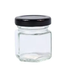 Frasco BH CR1C1 45 ml – Vidrio Hexagonal con Tapa Negra